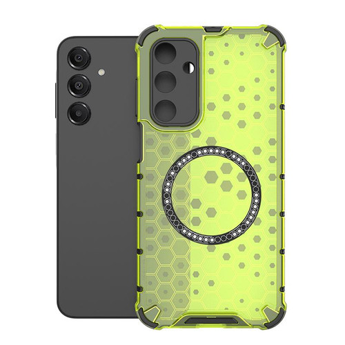 Samsung Galaxy A16 5G Honeycomb Magnetic Ring Shockproof Phone Case - Green